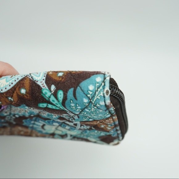 Vera Bradley Java Blue Zip Around Quilted Wallet Clutch - Picture 4 of 8